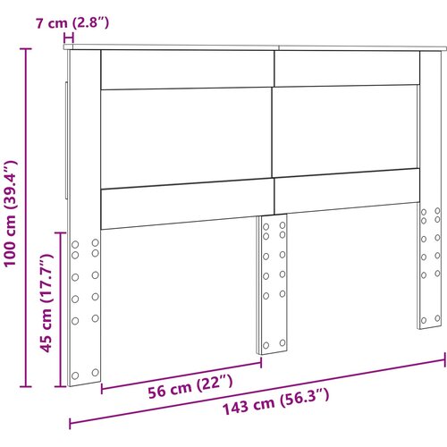  Uzglavlje s uzglavljem Dimljeni hrast 140 cm Konstruirano drvo Slike
