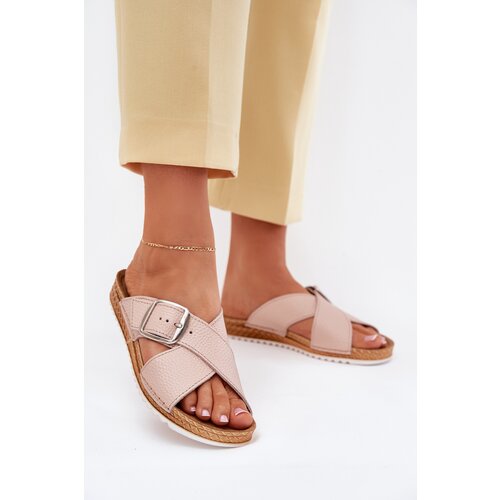 Inblu Leather Women&amp;#039;s Slippers With Buckle Pink Slike