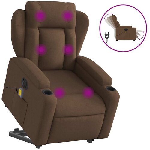 Maison Chic Električni masažni naslanjač - Relax naslanjač s funkcijo vstajanja rjav, (22042552) Cene