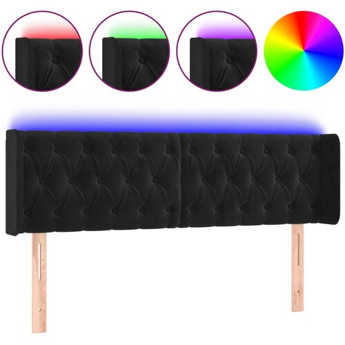 Maison Chic LED Posteljno vzglavje - Vzglavna omarica - Nočna omarica črno 147x16x78/88 cm žamet, (21709630) Cene