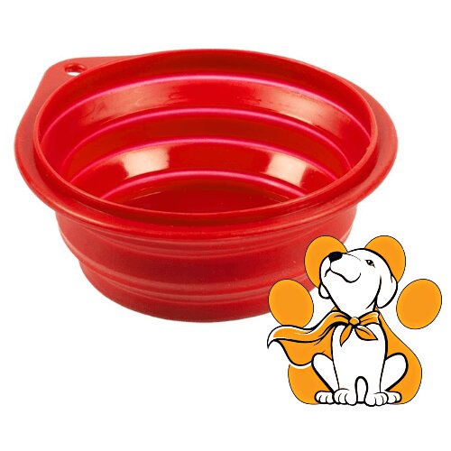 DUVO+ Silicone Travel Bowl 2000ml 22cm, Silikonska Putna Činija Za Pse, Crvena Slike