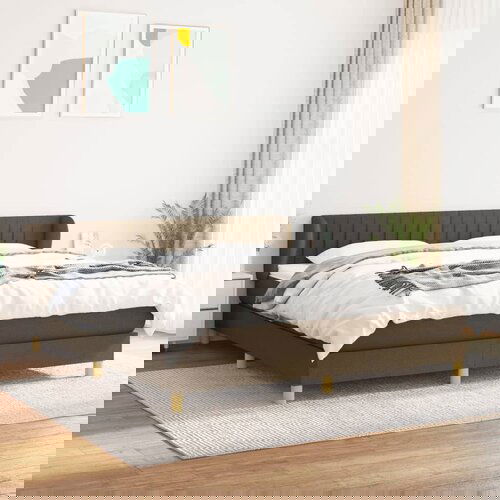  The Living Store Box spring postelja z vzmetnico temno rjava 180x200 cm blago - Box Spring Postelja, (21454232) Cene