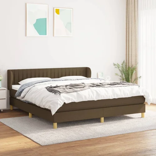  The Living Store Box spring postelja z vzmetnico temno rjava 180x200 cm blago - Box Spring Postelja, (21454232)