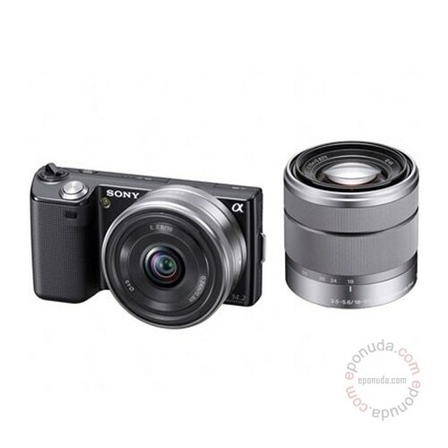 Sony NEX-5 Set 18-55mm E-Series + 16mm F2.8 Prime digitalni fotoaparat Slike