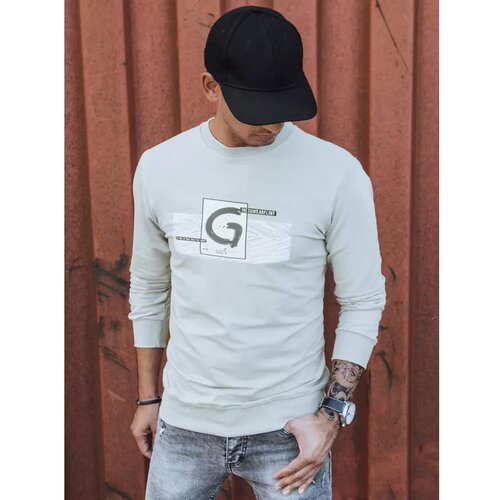 DStreet Beige BX5371 men&amp;#039;s sweatshirt with print Slike
