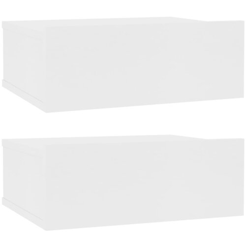 Maison Chic Stenski Dvo delni komplet Nočne omarice - Nočne mize bele 40x30x15 cm inženirski les, (21671089) Cene