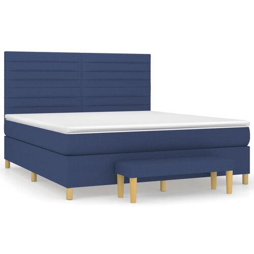 Maison Chic Box spring postelja - Vzmetna postelja z vzmetnico modra 160x200 cm blago SL8477, (21885788) Cene