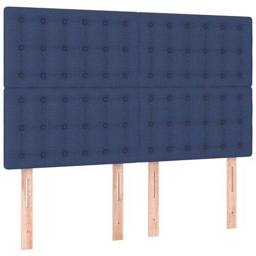  Krevet box spring s madracem LED plavi 140x190 cm od tkanine Slike