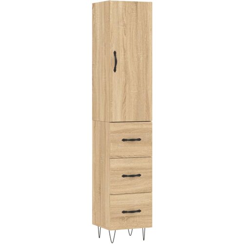  Visoka komoda hrasta sonome 34,5x34x180cm od konstruiranog drva Slike