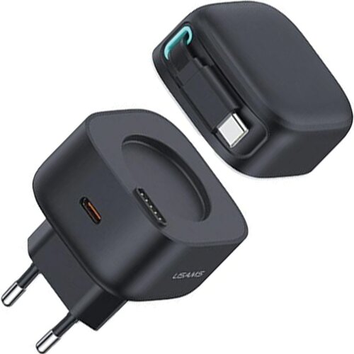 Usams OMREŽNI POLNILEC 1X USB-C REWELLED KABEL PD+QC 35W GAN ČRN, (21974762) Cene