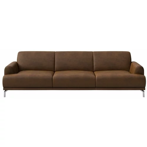 MESONICA smeđa sofa od imitacije kože Puzo, 240 cm