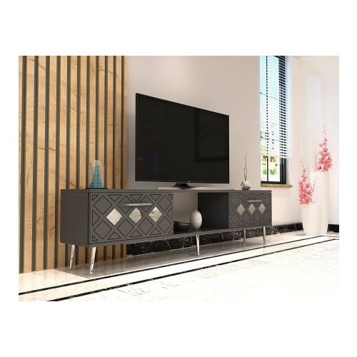 Hanah home TV komoda Dome, 150x40,6x29,6 cm, Antracit-Srebrne boje Cijene