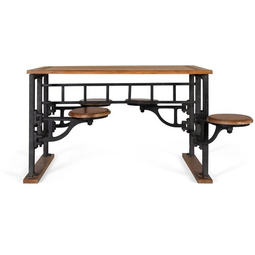 GINER Y COLOMER Jedilna miza iz mangovega lesa z železnimi nogami, 130 cm, (22147150) Cene