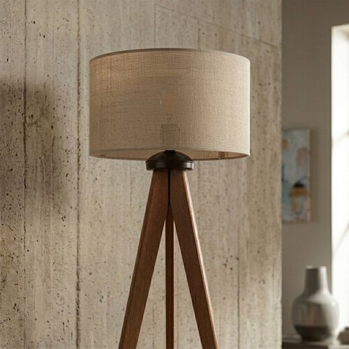  Podna lampa AIDA 1xE27/15W/230V hrast/rafija Slike