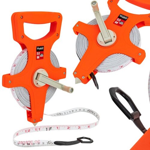  Geodetska traka 12mm x 50m od fiberglasa - dvostrana skala CRNI PETAK Slike