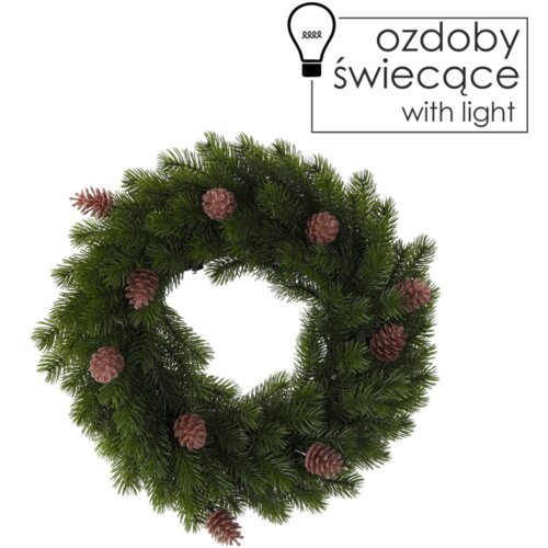 Molarem Home Božićni vijenac s LED svjetlom - 40 cm - Zeleni Cijene