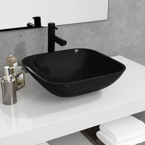  Umivaonik stakleni 42x42x14 cm crni Cijene
