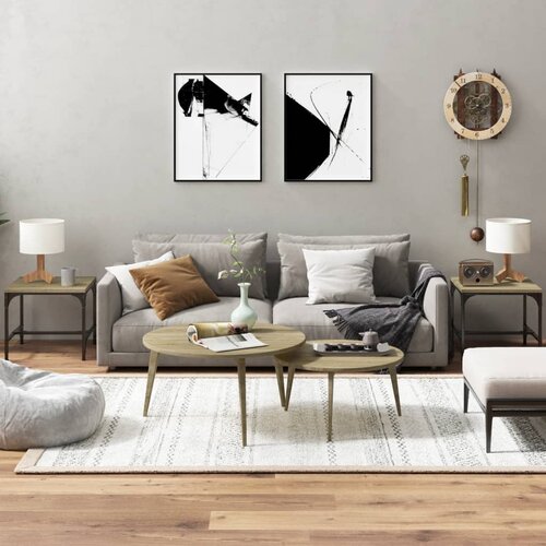  Bočni stolići 2 kom boja hrasta 40x40x35 cm konstruirano drvo Cijene