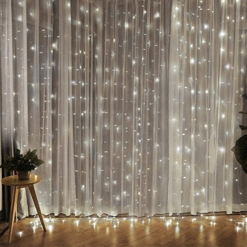  Brilagi - LED božićna zavesa 300xLED/8 funkcija/3xAA/USB 1,2m hladna bela Slike