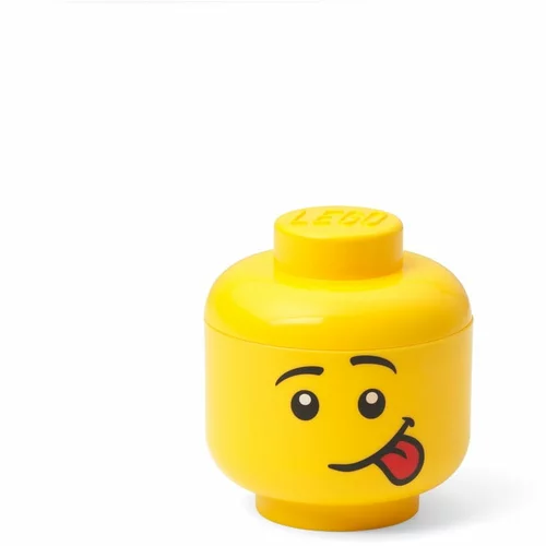 Lego Rumena škatla za shranjevanje v obliki glave Silly, 10,5 x 10,6 x 12 cm