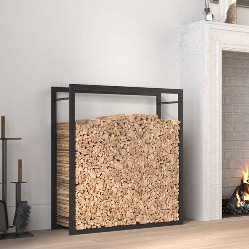 vidaXL Stalak za drva za ogrjev mat crni 80x28x86 cm čelični Cijene