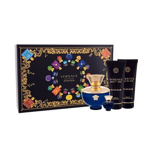 Versace pour femme dylan blue darovni set parfemska voda 100 ml + parfemska voda 5 ml + losion za tijelo 100 ml + gel za tuširanje 100 ml za žene Cene