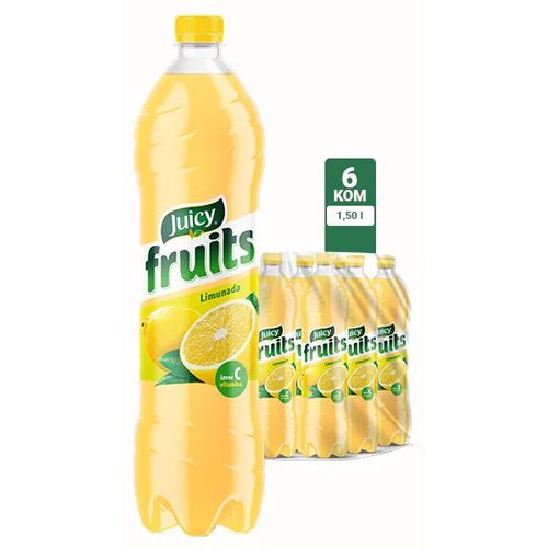 Juicy Fruits limunada 1,5 l/6-pack XXL Slike
