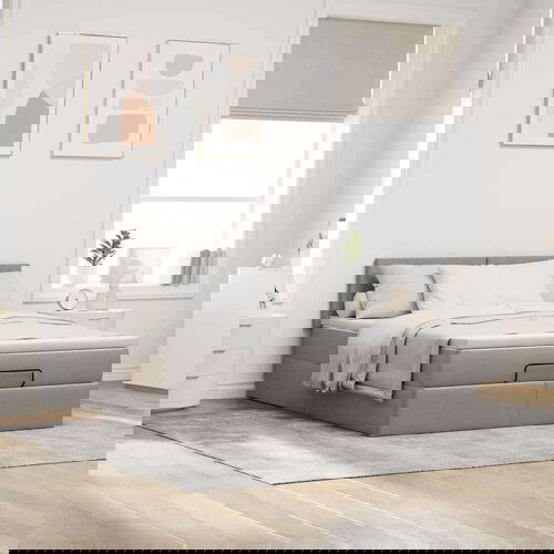 VidaXL Otomanski posteljni okvir z vzmetnico taupe 140x200 cm blago Slike
