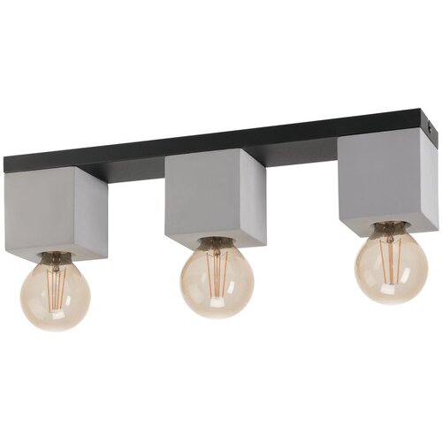 Eglo Plafonjera PRESTWICK 3 3xE27 49 cm crna/beton 43596 Slike