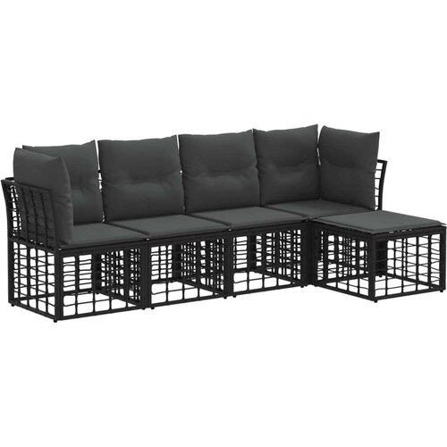  Set vanjskih sofa Crna Poliester - Crna bez stola Cijene