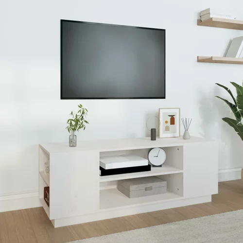 vidaXL TV ormarić bijeli 110 x 35 x 40,5 cm od masivne borovine