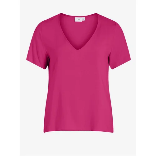 Vila Dark pink women's basic T-shirt Paya - Women