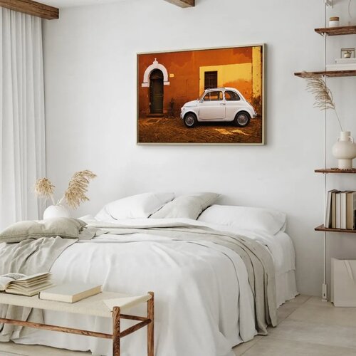  Slika - Italian Street (1 Part) Wide 60x40 U prirodnom drvenom okviru Slike