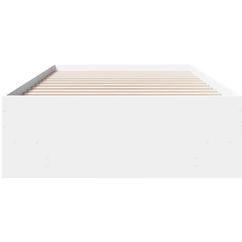  Okvir za krevet bijeli 100 x 200 cm konstruirano drvo Slike