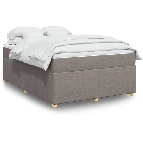 vidaXL Box spring postelja z vzmetnico taupe 140x200 cm blago Cene