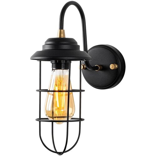 Opviq lights Crna/u zlatnoj boji zidna lampa &amp;oslash; 10 cm Mahoni &amp;ndash; Slike