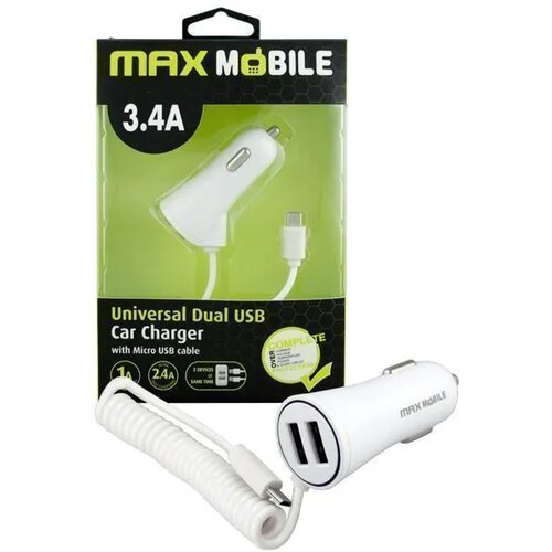 Max Mobile auto adapter usb duo cc-d016 3.4a + micro usb bijeli Cijene