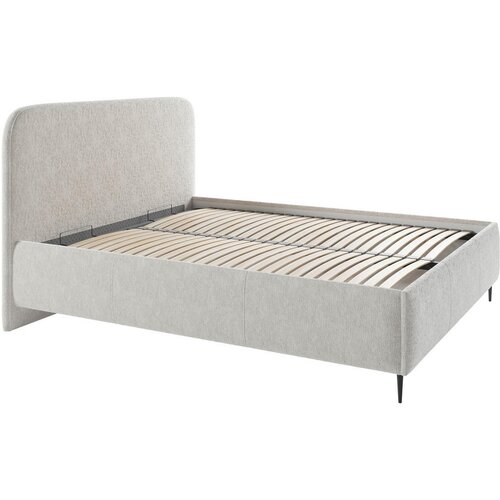 MID.YOU OBLAZINJENA POSTELJA 160 cm x 200 cm , les, tekstil, leseni material bež Slike