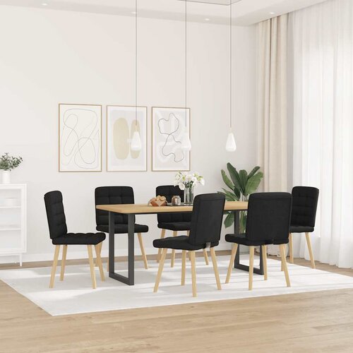 Maison Chic Jedilni stoli - Vzorci stoli 6 kosov črno blago A1123, (22032547) Cene