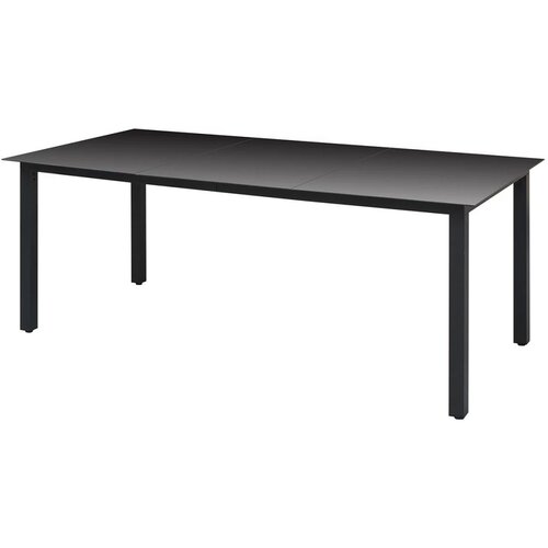  Vrtni stol crni 190 x 90 x 74 cm aluminijum i staklo Slike