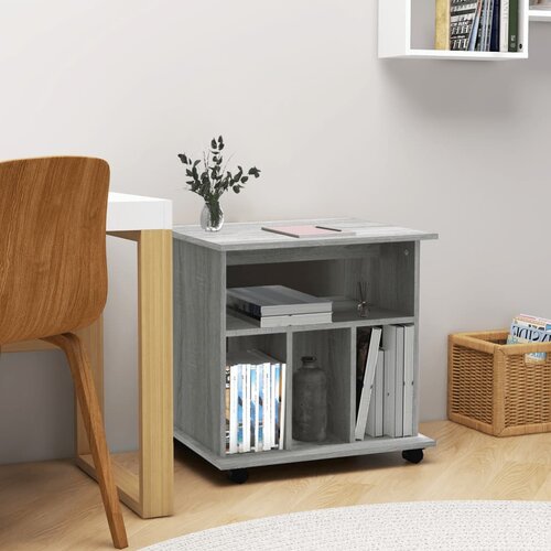 VidaXL Omarica na kolesih siva sonoma 60x45x60 cm inženirski les Slike