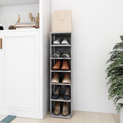 The Living Store omarica za čevlje betonsko siva 27,5x27x102 cm inženirski les - omara za čevlje, (21434135) Slike