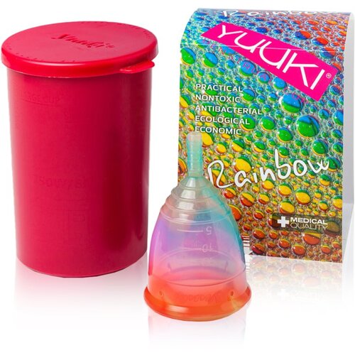 Yuuki Rainbow Jolly 1 + cup menstrualna skodelica velikost large (⌀ 46 mm, 24 ml) 1 kos Slike