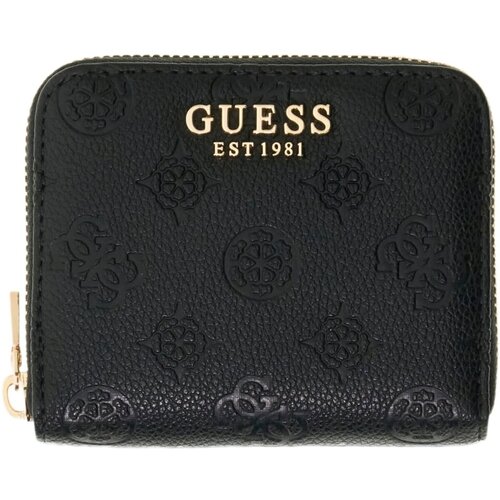 Guess Denarnice Ella Logo Slg Small Zip Around Črna Slike