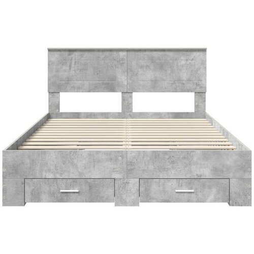  Okvir za krevet s uzglavljem Betonski sivi 140 x 190 cm Slike