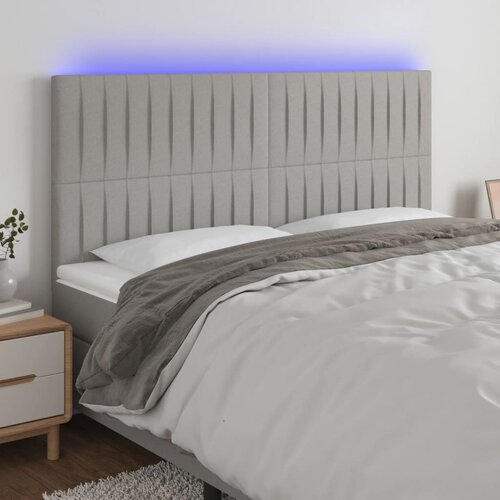  LED uzglavlje svjetlosivo 200x5x118/128 cm od tkanine Cijene