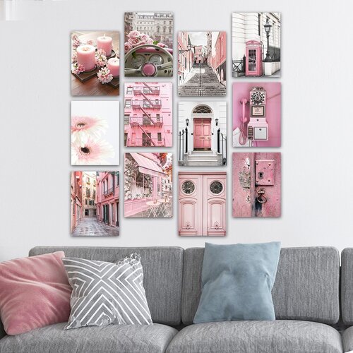 Wallity 12MDF28YS multicolor decorative mdf painting (12 pieces) Cene