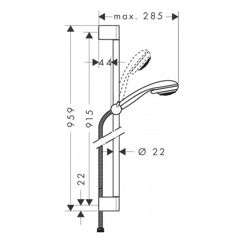  Pršni set Hansgrohe Crometta Vario (krom, sijaj, razmak med luknjama 91,5 cm) Cene