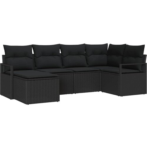  Set sofe 6 kom. Crna poliratan 232 x 122 x 85 cm Slike