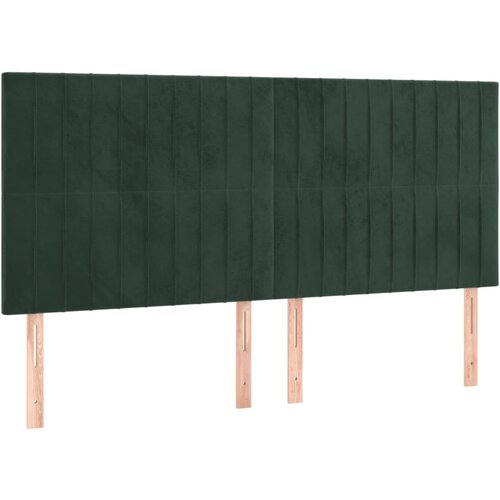 Maison Chic Posteljno vzglavje - Vzglavna omarica 4 kosa temno zelen 90x5x78/88 cm žamet, (22077822) Cene